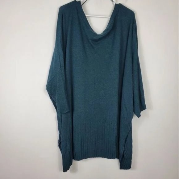 EVRI Dark Green Sweater Knit Top Womens Size 4X Dolman Sleeve V Neck Classic - Picture 2 of 3